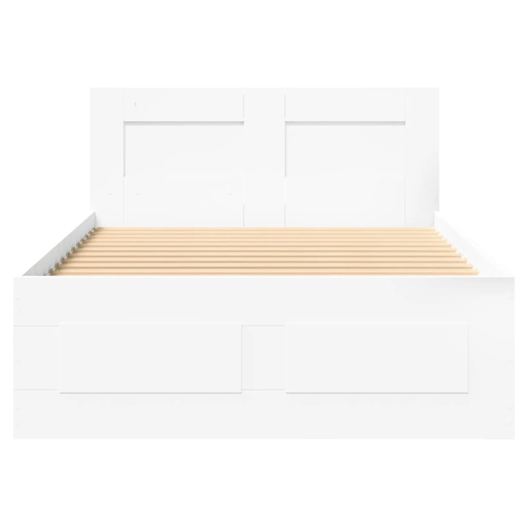 vidaXL Estructura de cama con cabecero sin colchón blanco 100x200 cm