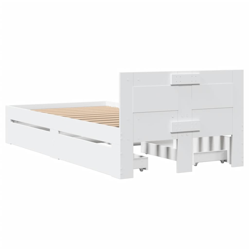 vidaXL Estructura de cama con cabecero sin colchón blanco 90x200 cm