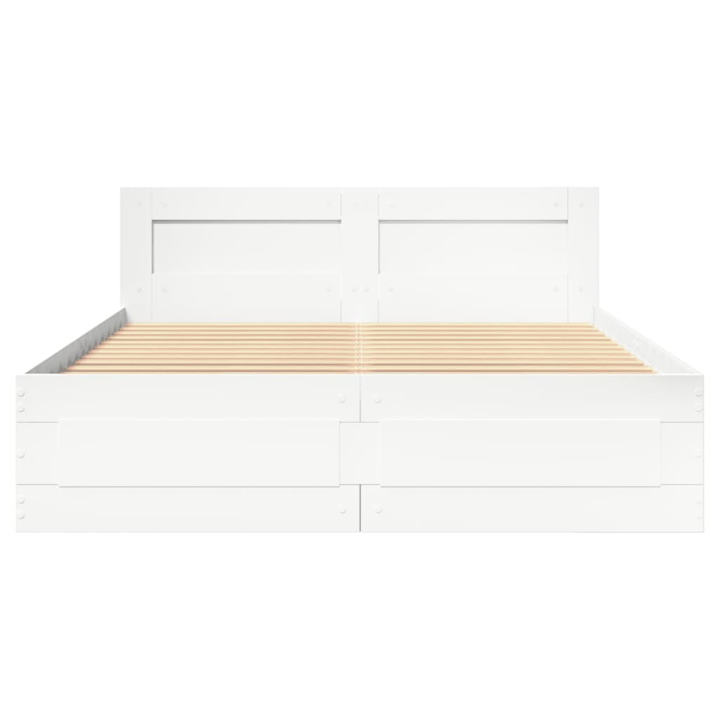 vidaXL Estructura cama con cabecero madera ingeniería blanco 120x190cm