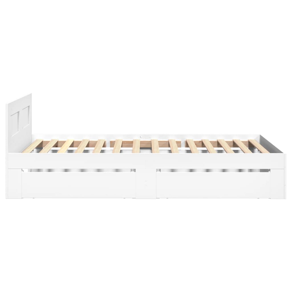 vidaXL Estructura de cama con cabecero sin colchón blanco 90x190 cm