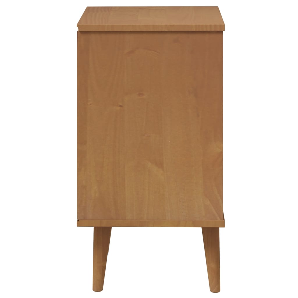 vidaXL Mesita de noche MOLDE madera maciza de pino marrón 40x35x65 cm