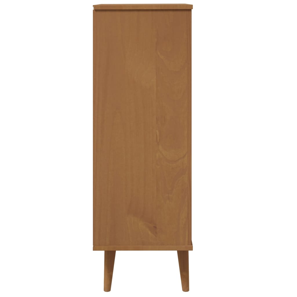 vidaXL Zapatero MOLDE madera maciza de pino marrón 59,5x35x103 cm