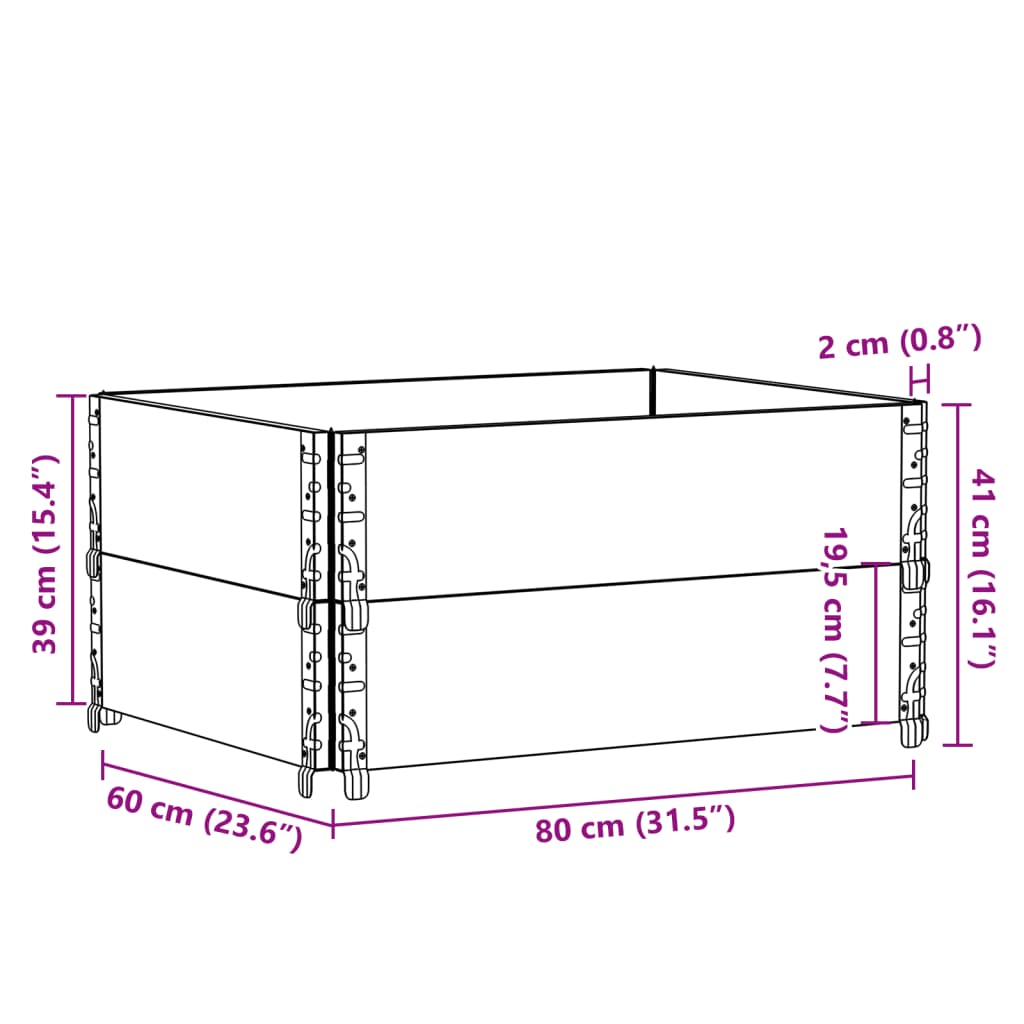 vidaXL Jardinera de madera maciza de pino 80x60 cm