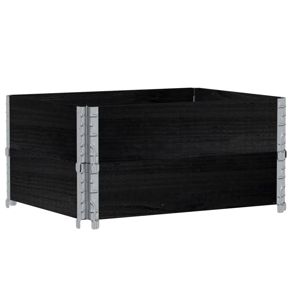 vidaXL Jardinera de madera maciza de pino negro 80x60 cm