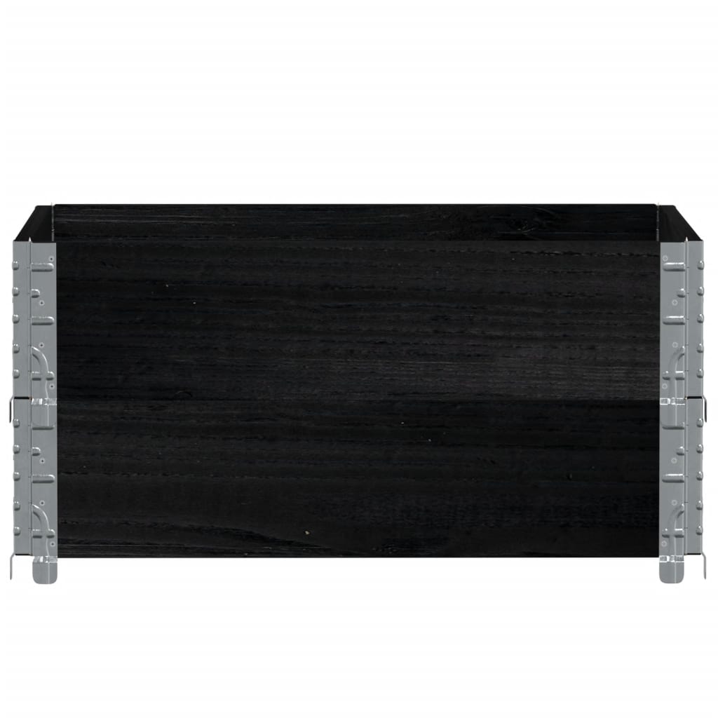 vidaXL Jardinera de madera maciza de pino negro 80x60 cm