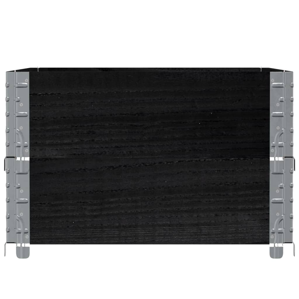 vidaXL Jardinera de madera maciza de pino negro 80x60 cm