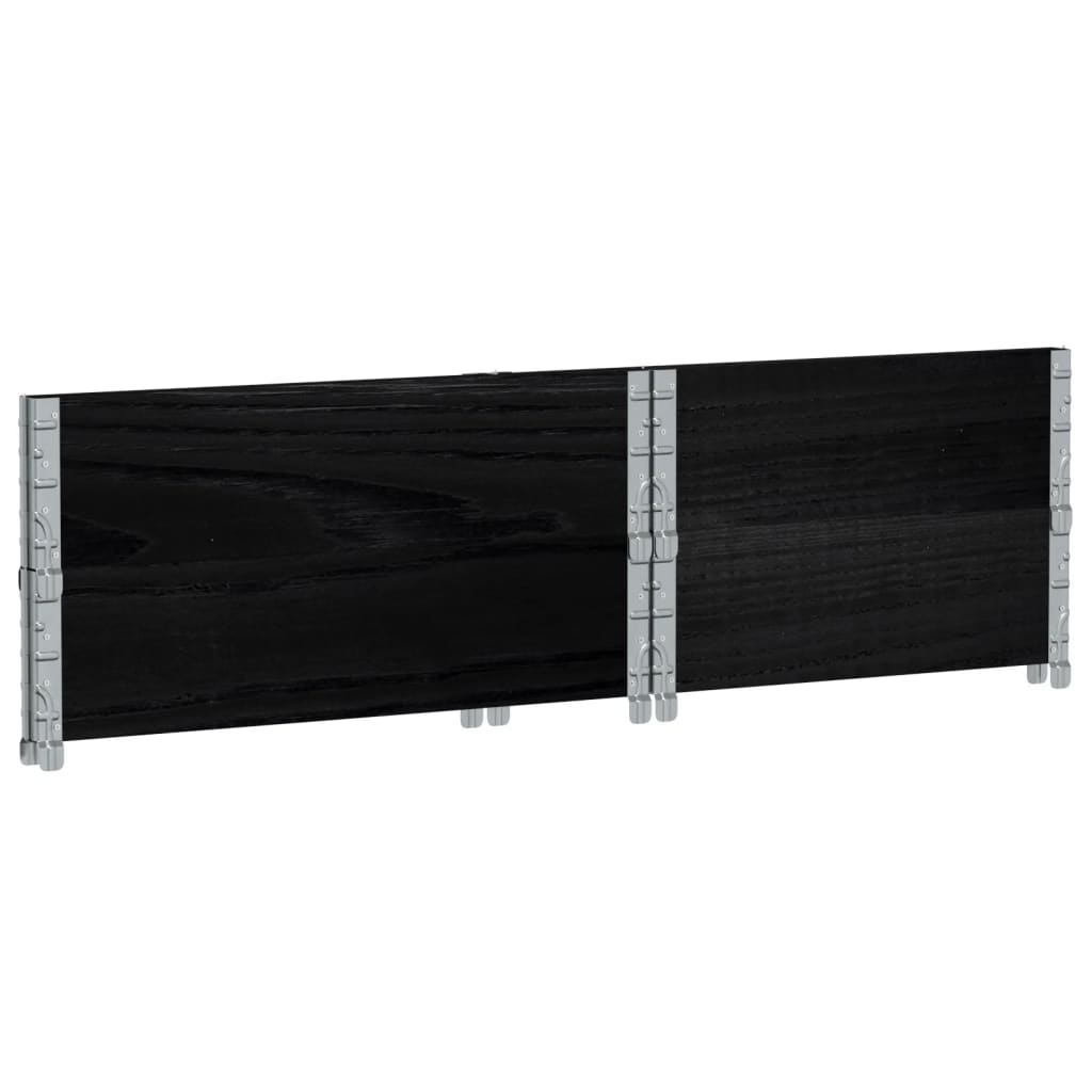 vidaXL Jardinera de madera maciza de pino negro 80x60 cm