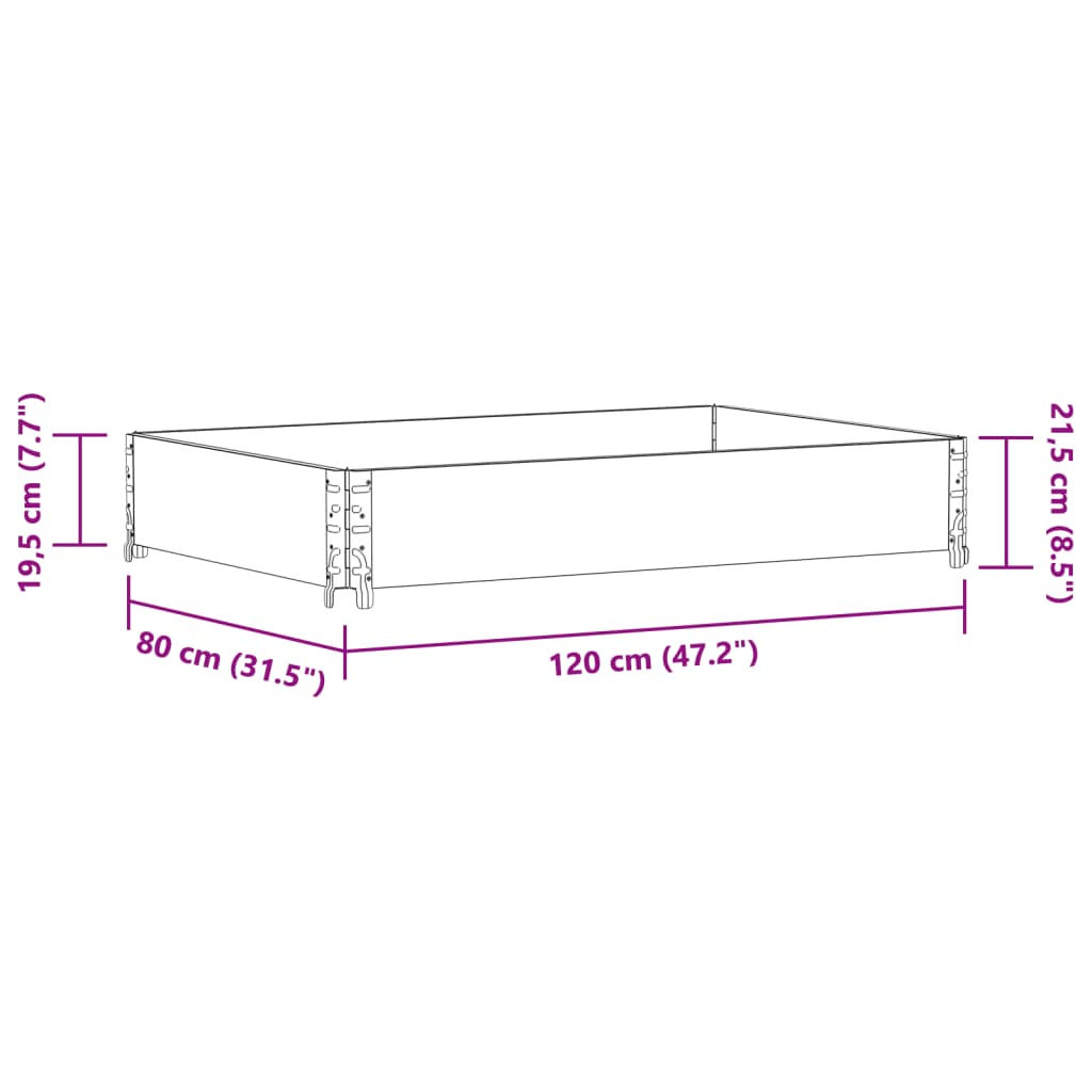 vidaXL Jardinera de madera maciza de pino 120x80 cm