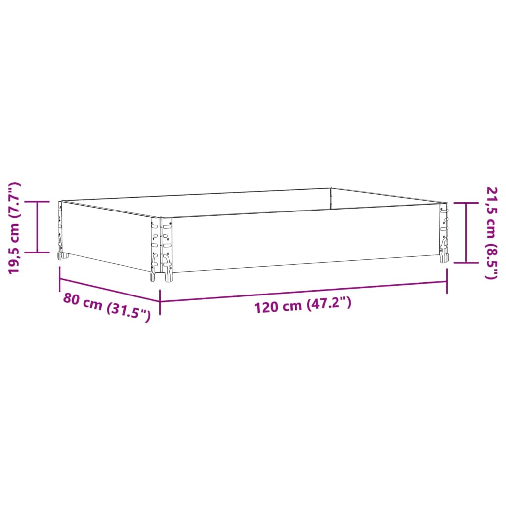 vidaXL Jardinera de madera maciza de pino gris 120x80 cm