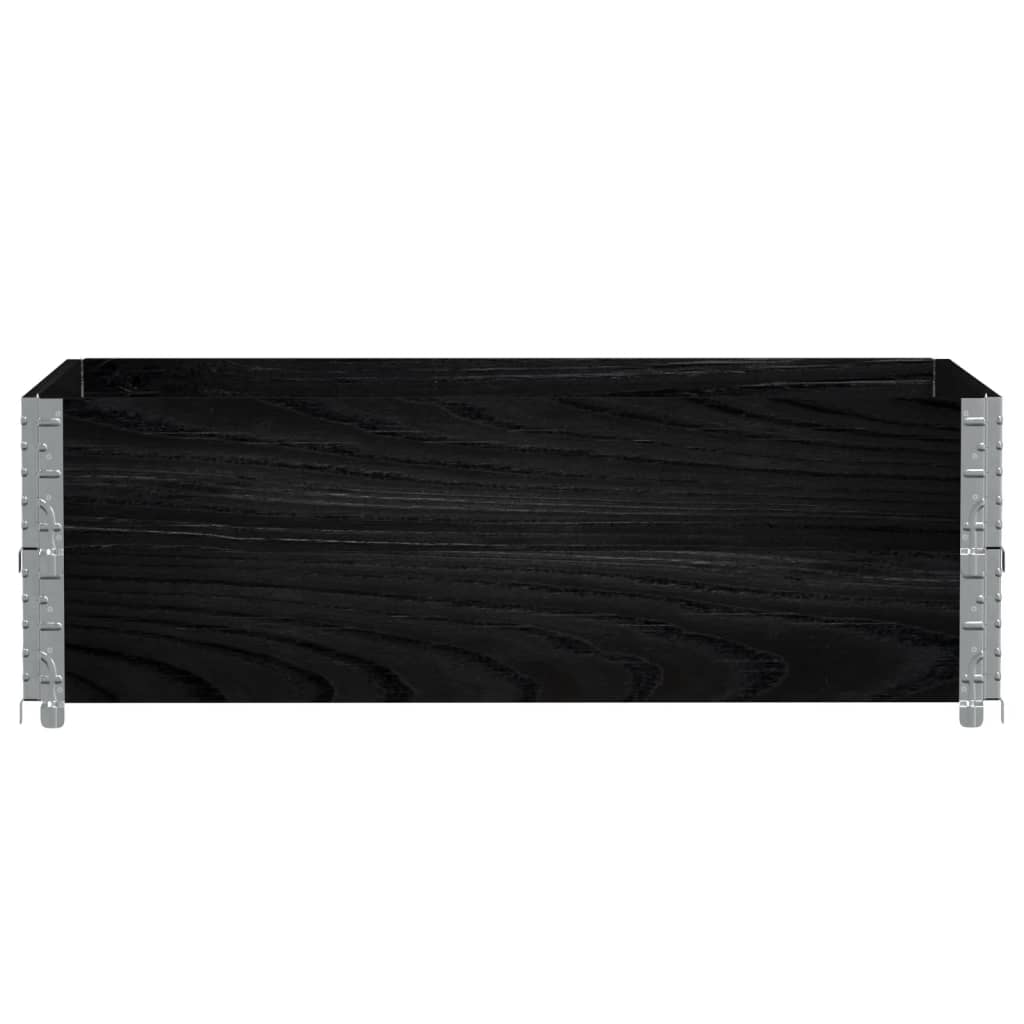 vidaXL Jardinera de madera maciza de pino negra 120x80 cm