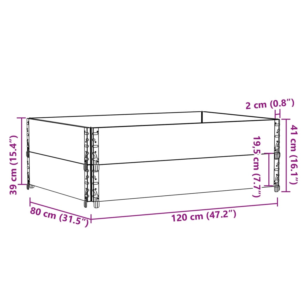 vidaXL Jardinera de madera maciza de pino negra 120x80 cm