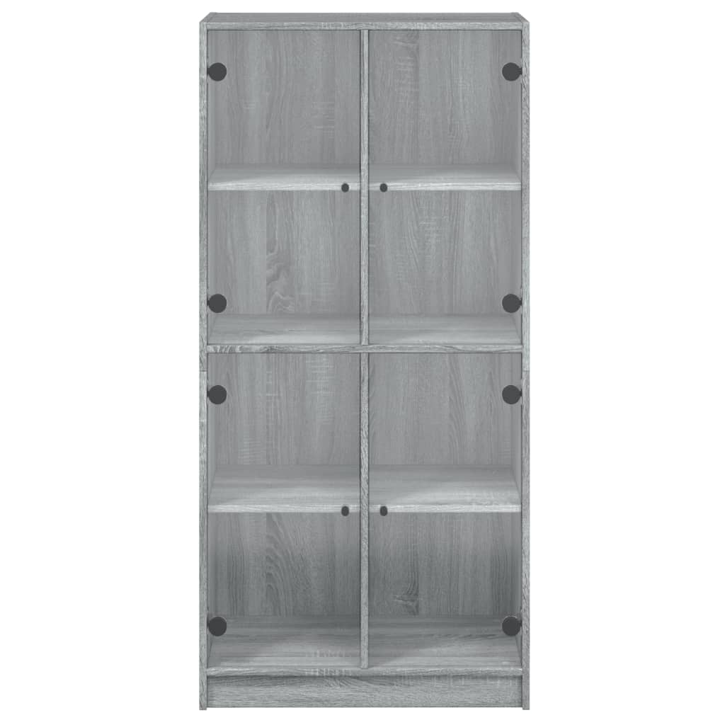 vidaXL Aparador alto con puertas madera gris Sonoma 68x37x142 cm