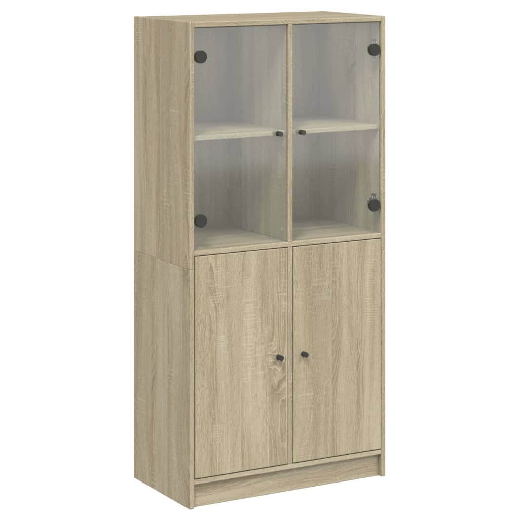 vidaXL Aparador alto con puertas madera roble Sonoma 68x37x142 cm