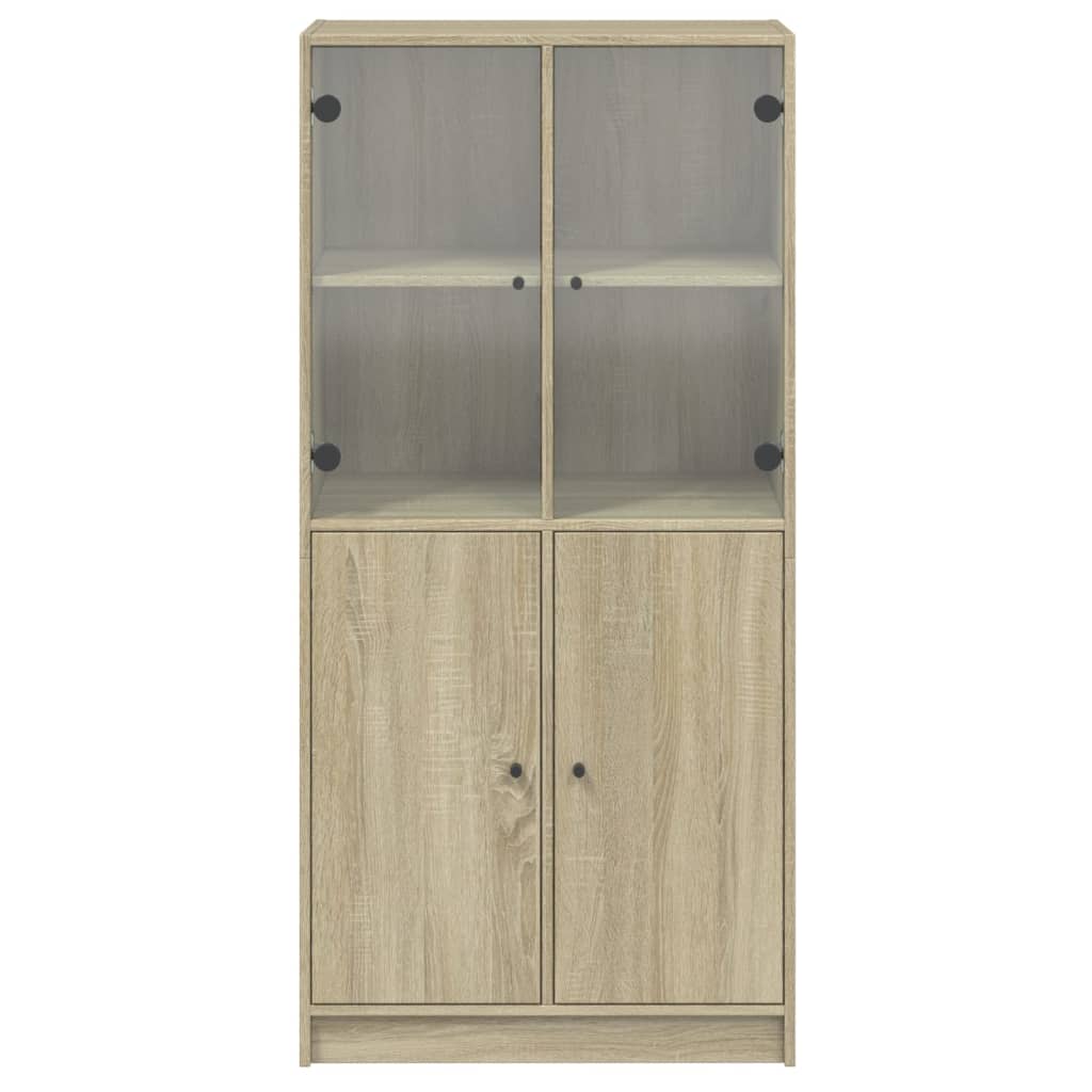 vidaXL Aparador alto con puertas madera roble Sonoma 68x37x142 cm