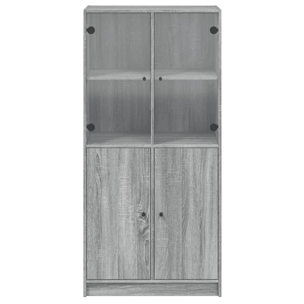 vidaXL Aparador alto con puertas madera gris Sonoma 68x37x142 cm