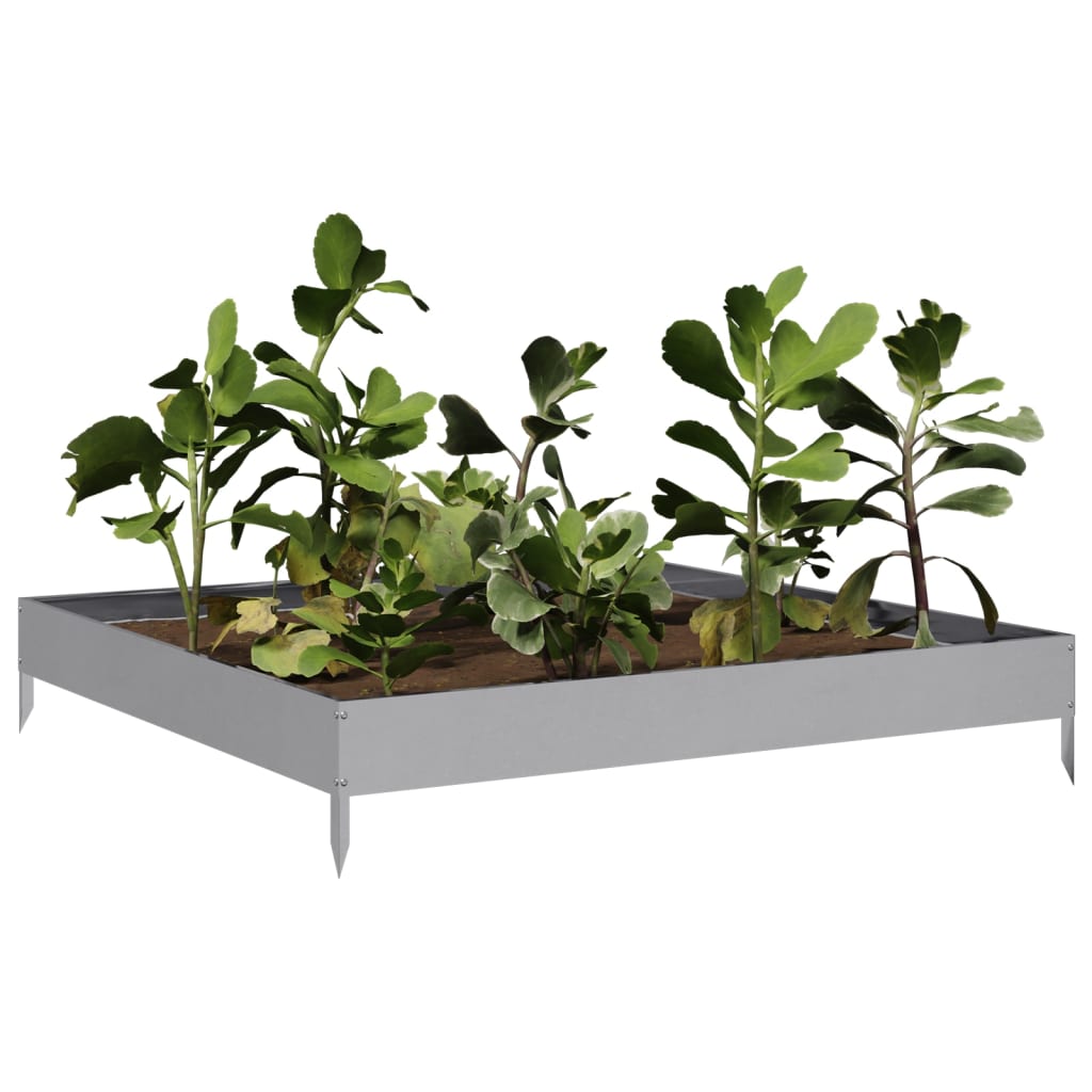 vidaXL Jardinera de acero galvanizado 100x100x18,5 cm