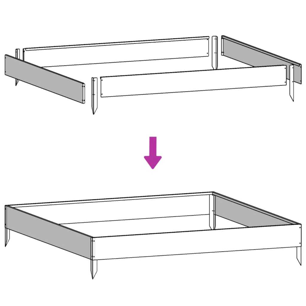 vidaXL Jardinera de acero galvanizado 100x100x18,5 cm