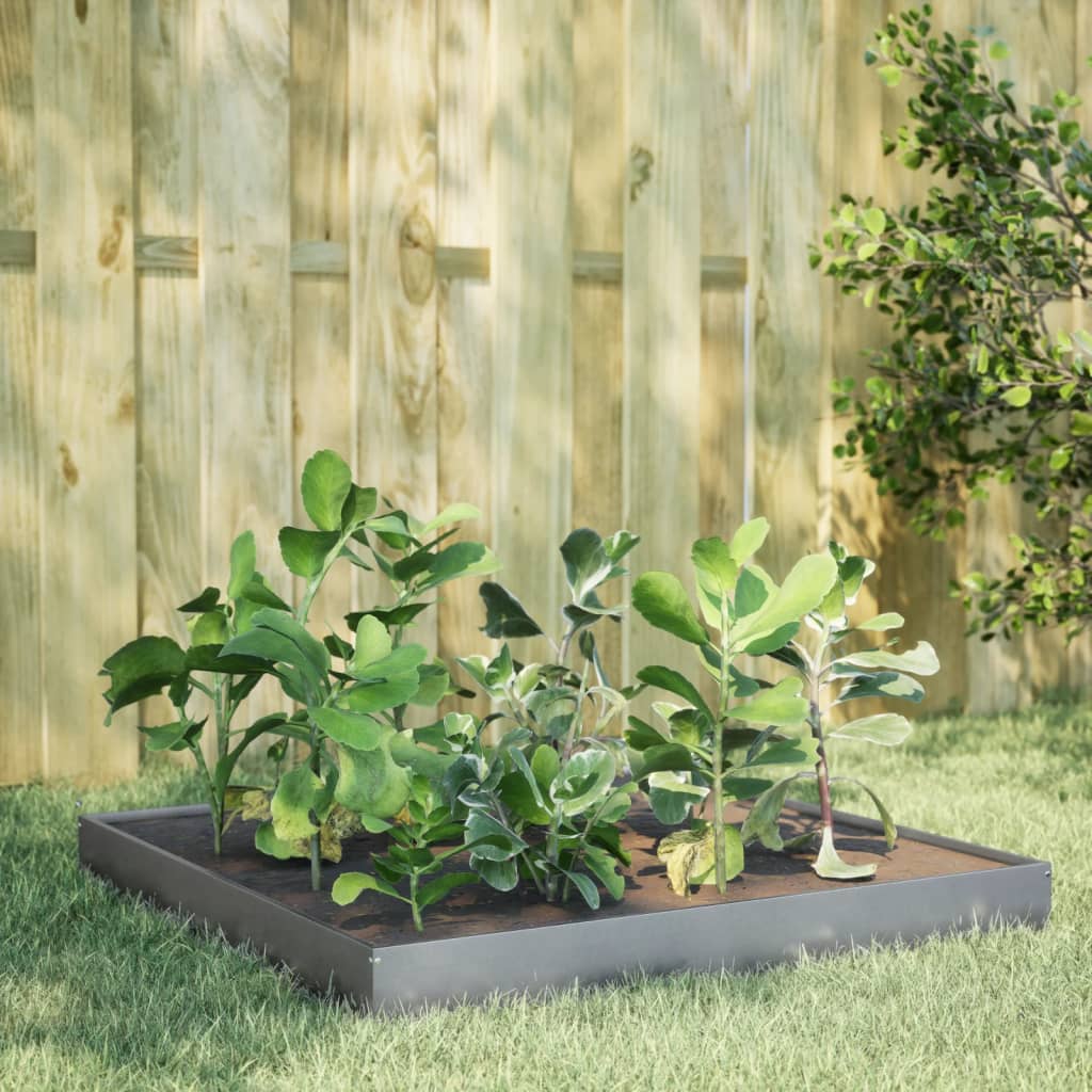 vidaXL Jardinera de acero galvanizado 100x100x18,5 cm