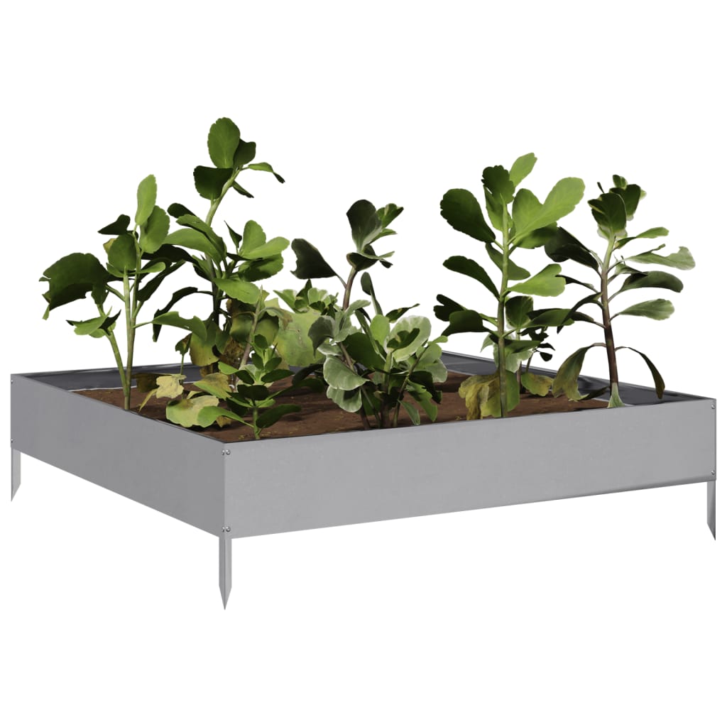 vidaXL Jardinera de acero galvanizado 100x100x26 cm