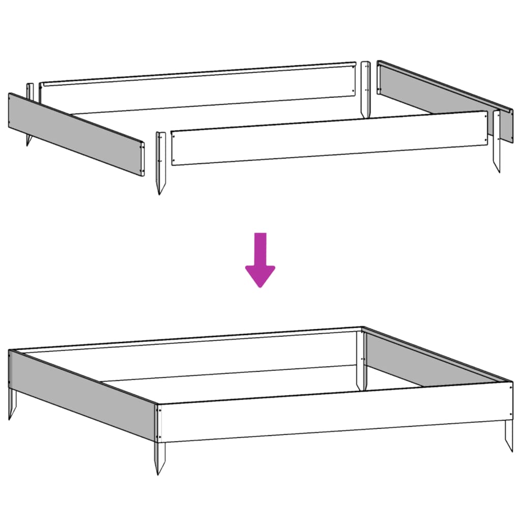 vidaXL Jardinera de acero galvanizado 100x100x26 cm