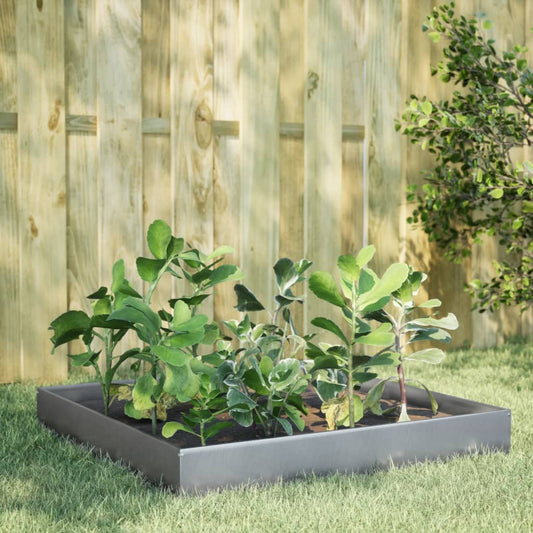 vidaXL Jardinera de acero galvanizado 100x100x26 cm