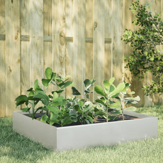 vidaXL Jardinera de acero inoxidable 100x100x33,5 cm