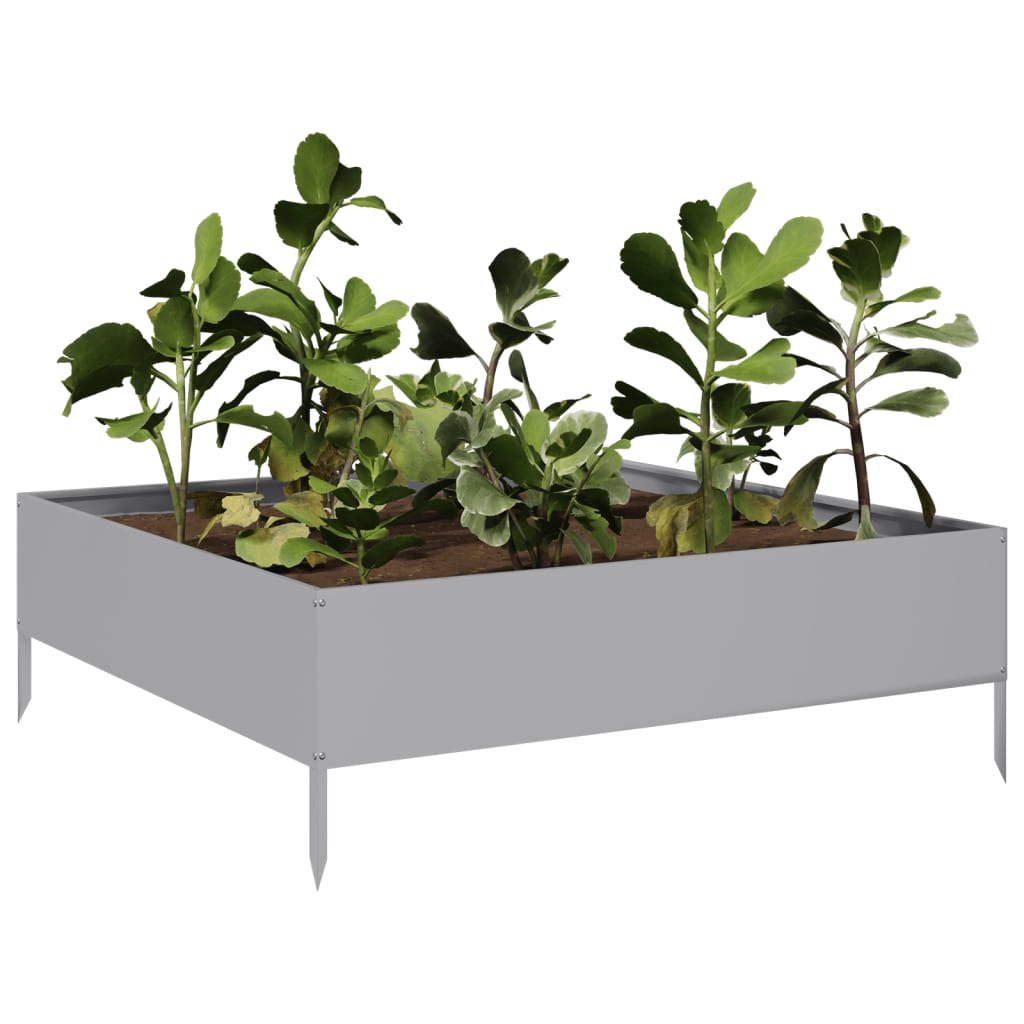 vidaXL Jardinera de acero galvanizado 100x100x33,5 cm