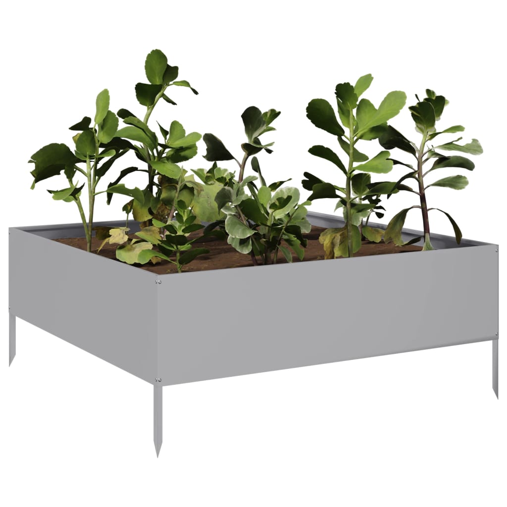 vidaXL Jardinera de acero galvanizado 100x100x25 cm