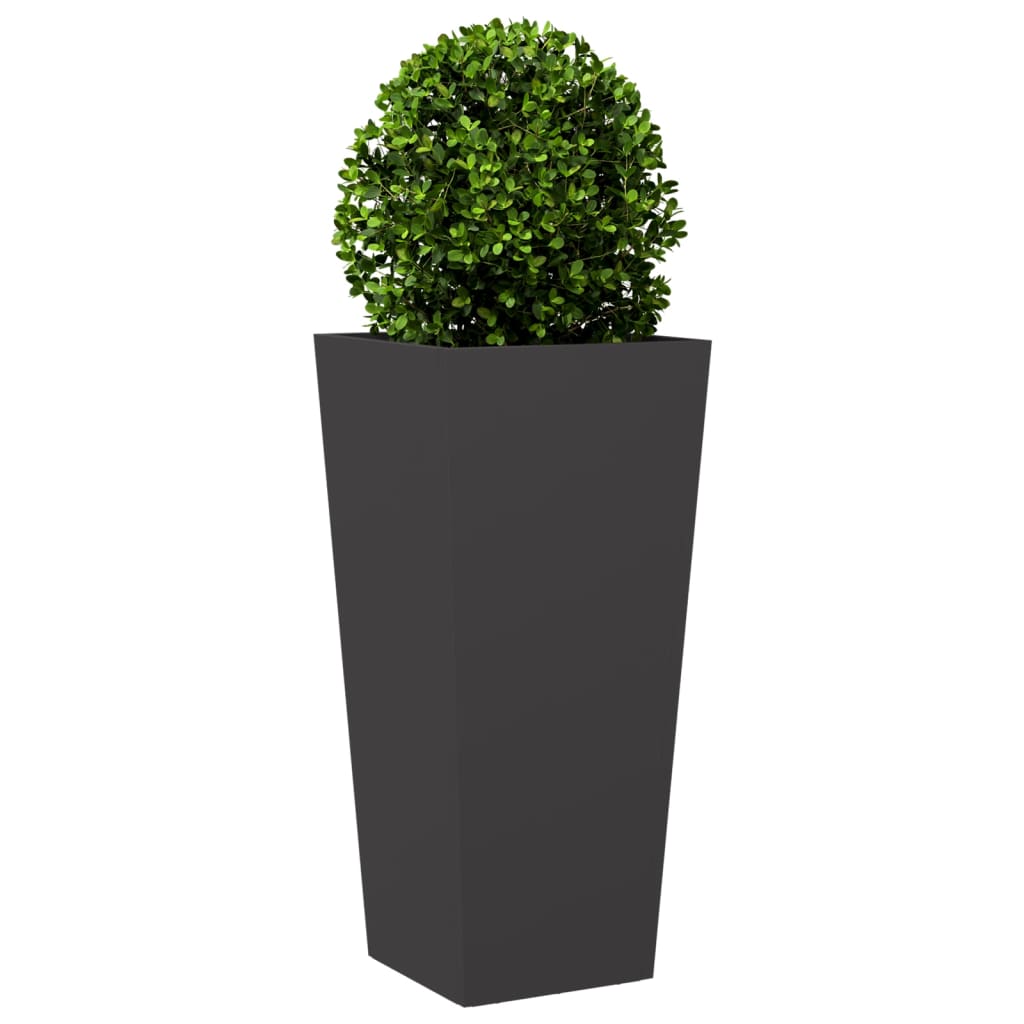 vidaXL Jardineras 2 uds de acero negro 35x35x75 cm