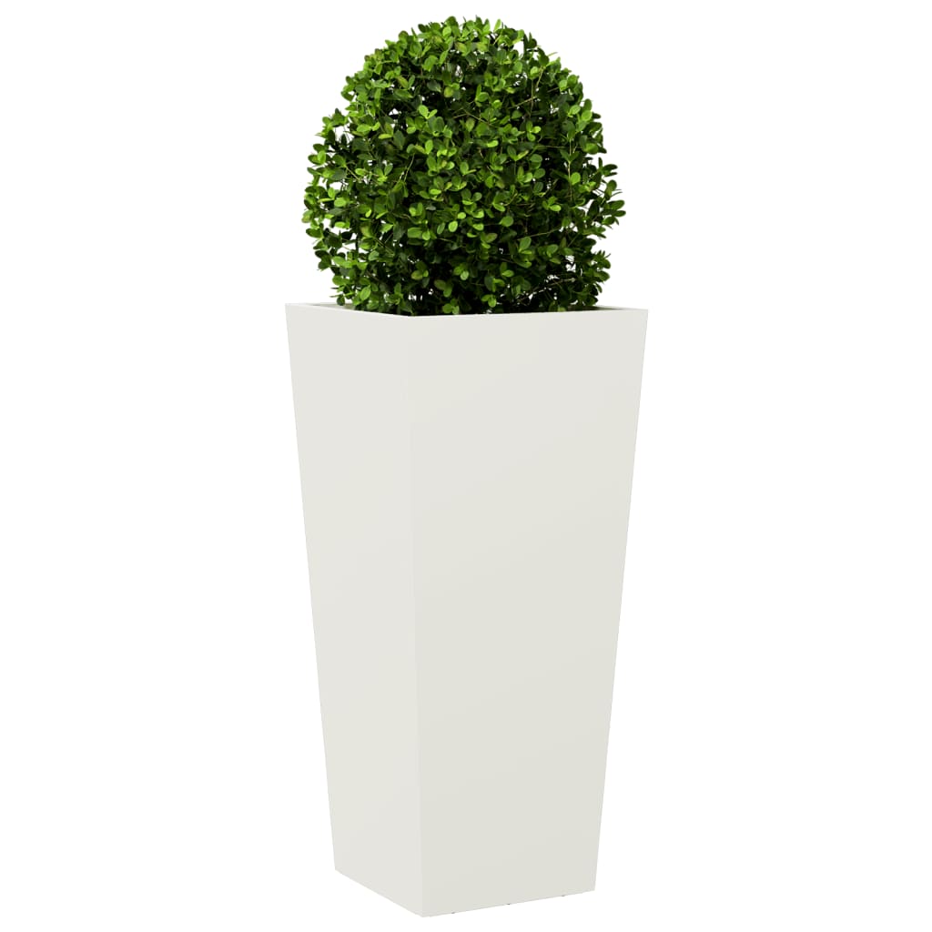 vidaXL Jardineras 2 uds acero blanco 35x35x75 cm