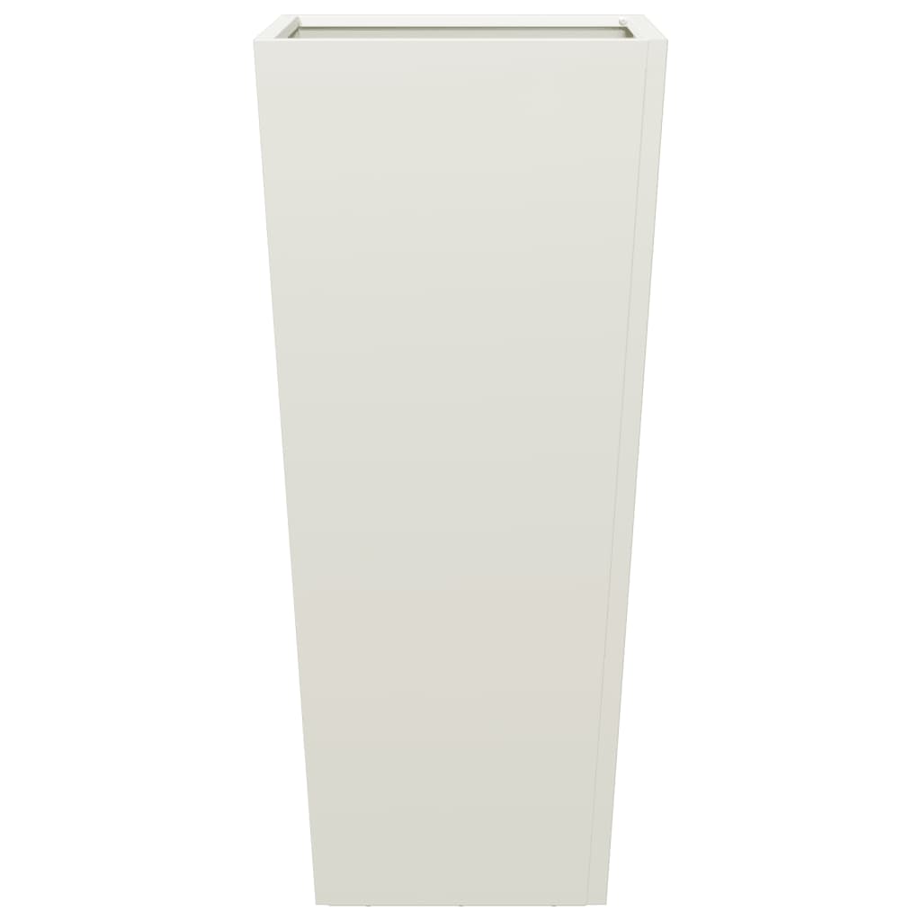 vidaXL Jardineras 2 uds acero blanco 35x35x75 cm