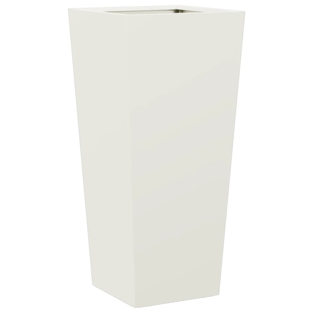 vidaXL Jardineras 2 uds acero blanco 35x35x75 cm