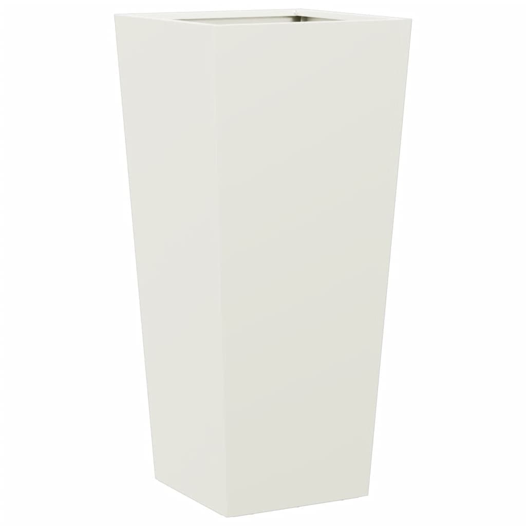 vidaXL Jardineras 2 uds acero blanco 35x35x75 cm