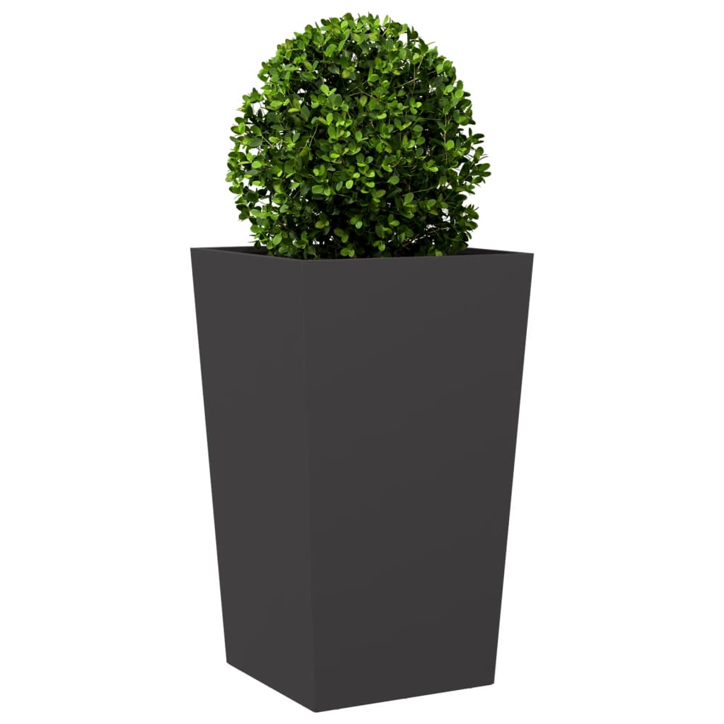 vidaXL Jardineras 2 uds acero negro 45x45x75 cm