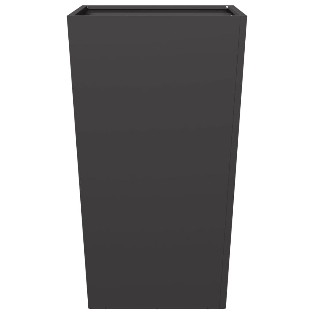 vidaXL Jardineras 2 uds acero negro 45x45x75 cm