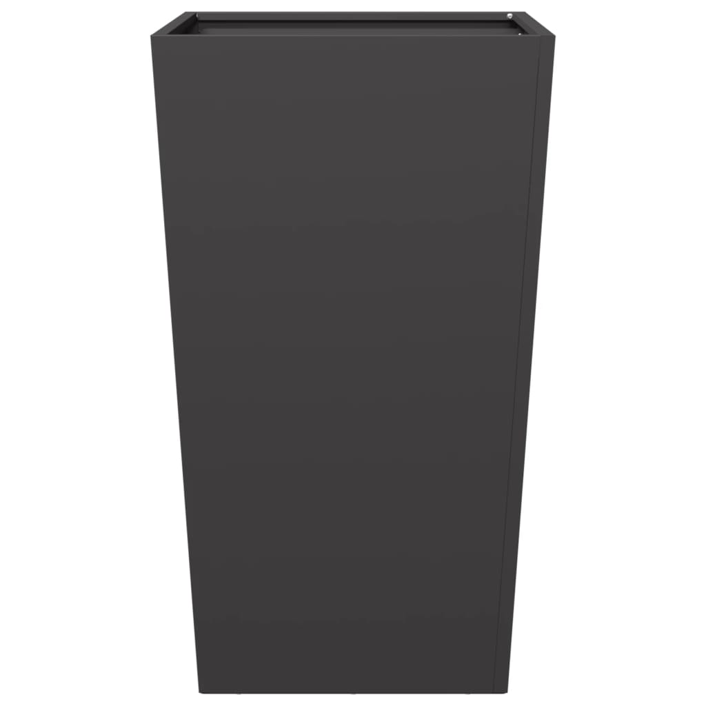 vidaXL Jardineras 2 uds acero negro 45x45x75 cm