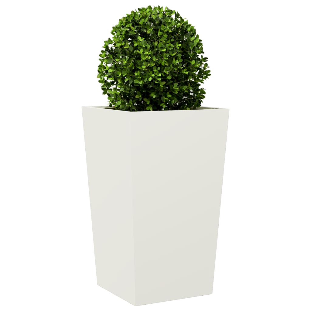 vidaXL Jardineras 2 uds acero blanca 45x45x75 cm