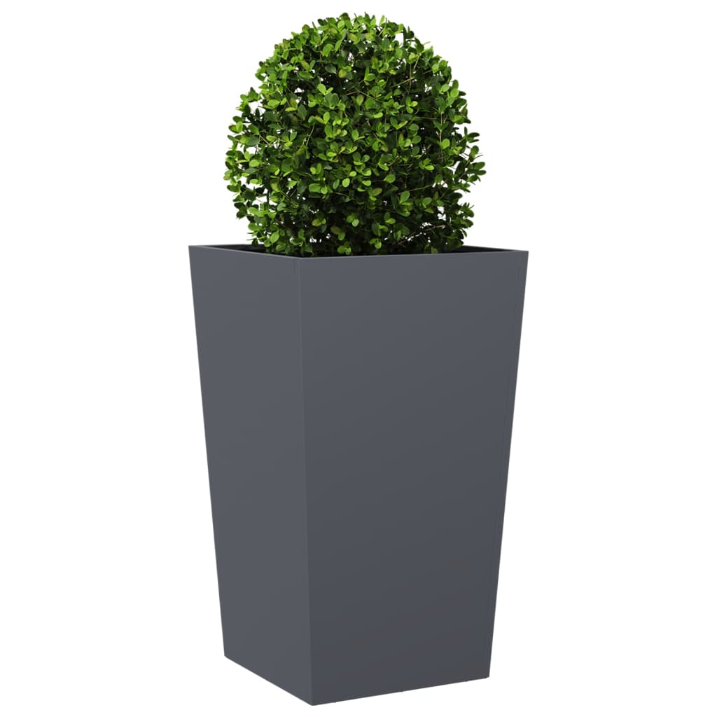 vidaXL Jardineras 2 uds acero gris antracita 45x45x75 cm