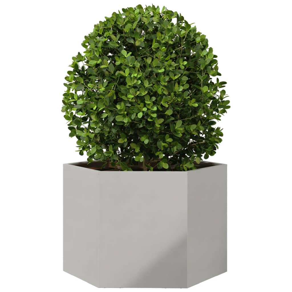 vidaXL Jardinera hexagonal acero inoxidable 69x60x45 cm