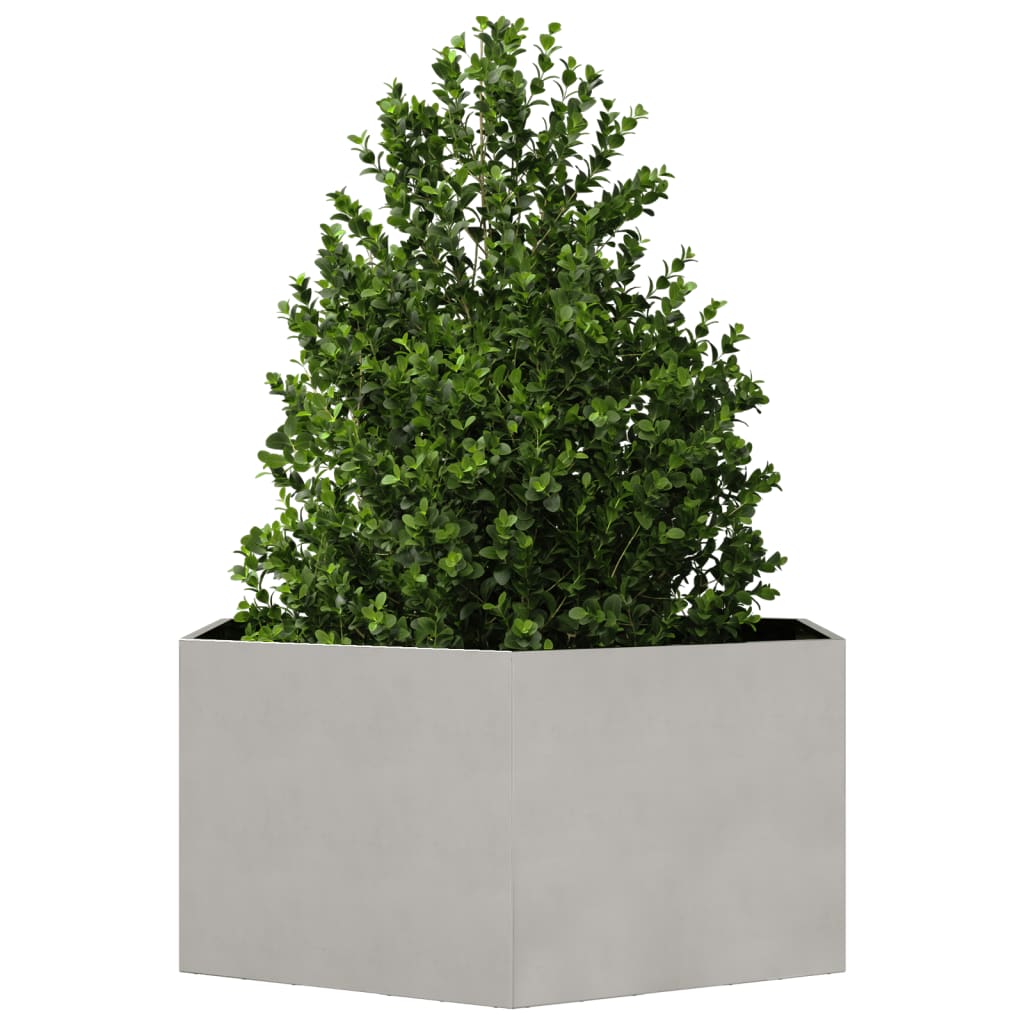 vidaXL Jardinera hexagonal de acero inoxidable 104x90x45 cm