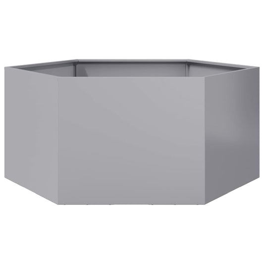 vidaXL Jardinera hexagonal acero galvanizado 104x90x45 cm