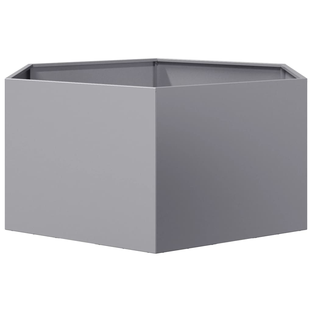 vidaXL Jardinera hexagonal acero galvanizado 104x90x45 cm