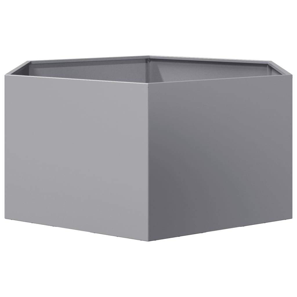 vidaXL Jardinera hexagonal acero galvanizado 104x90x45 cm