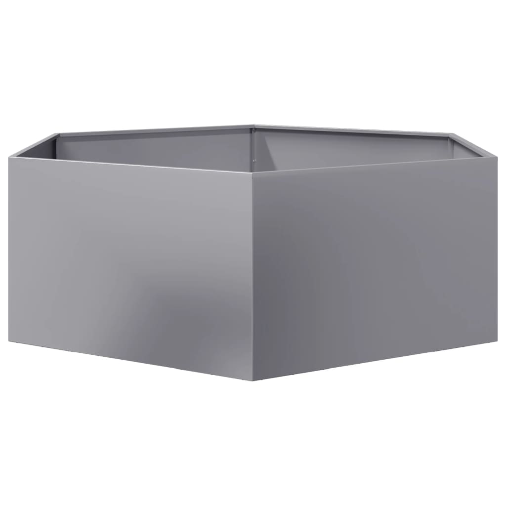 vidaXL Jardinera hexagonal acero galvanizado 138x120x45 cm