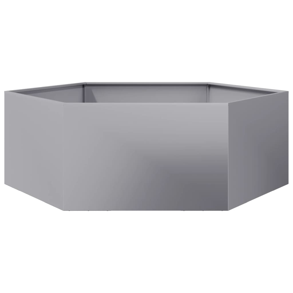 vidaXL Jardinera hexagonal acero galvanizado 138x120x45 cm