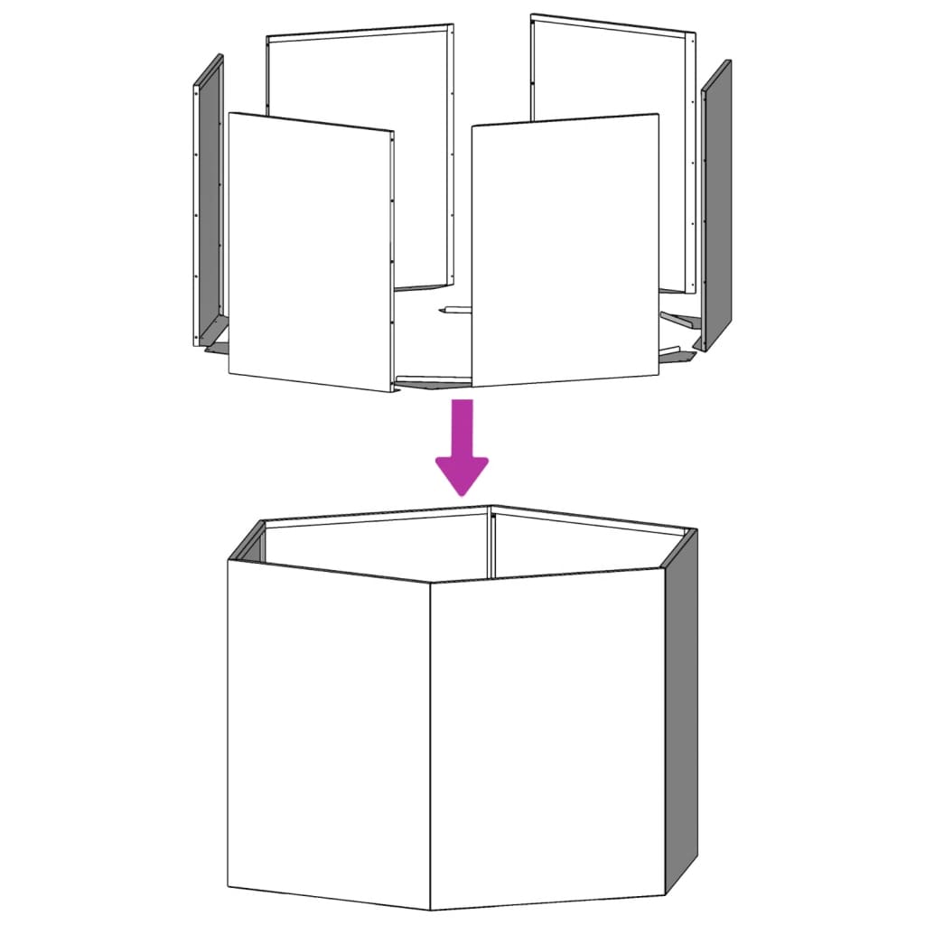 vidaXL Jardinera hexagonal acero galvanizado 138x120x45 cm