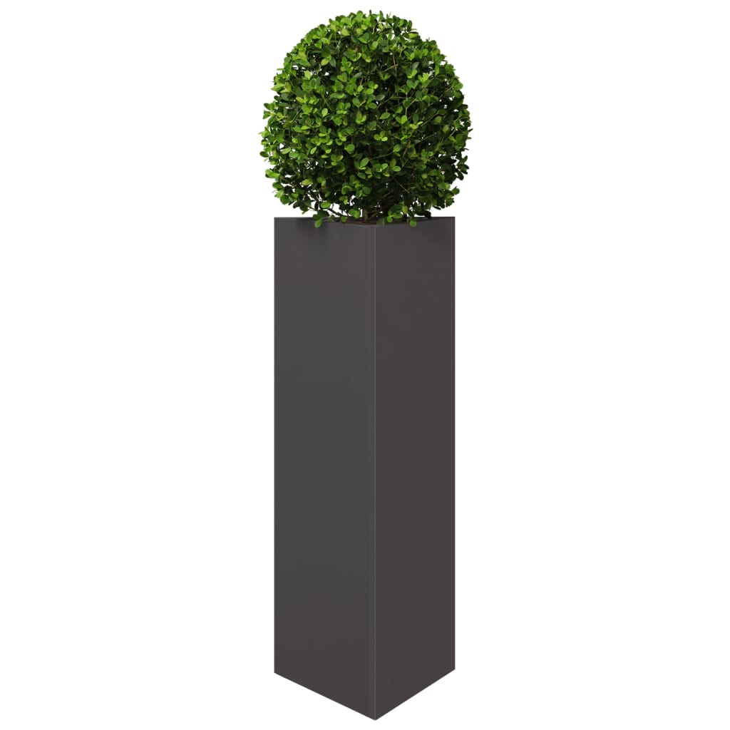 vidaXL Jardineras triangulares 2 uds acero negro 30x26x75 cm