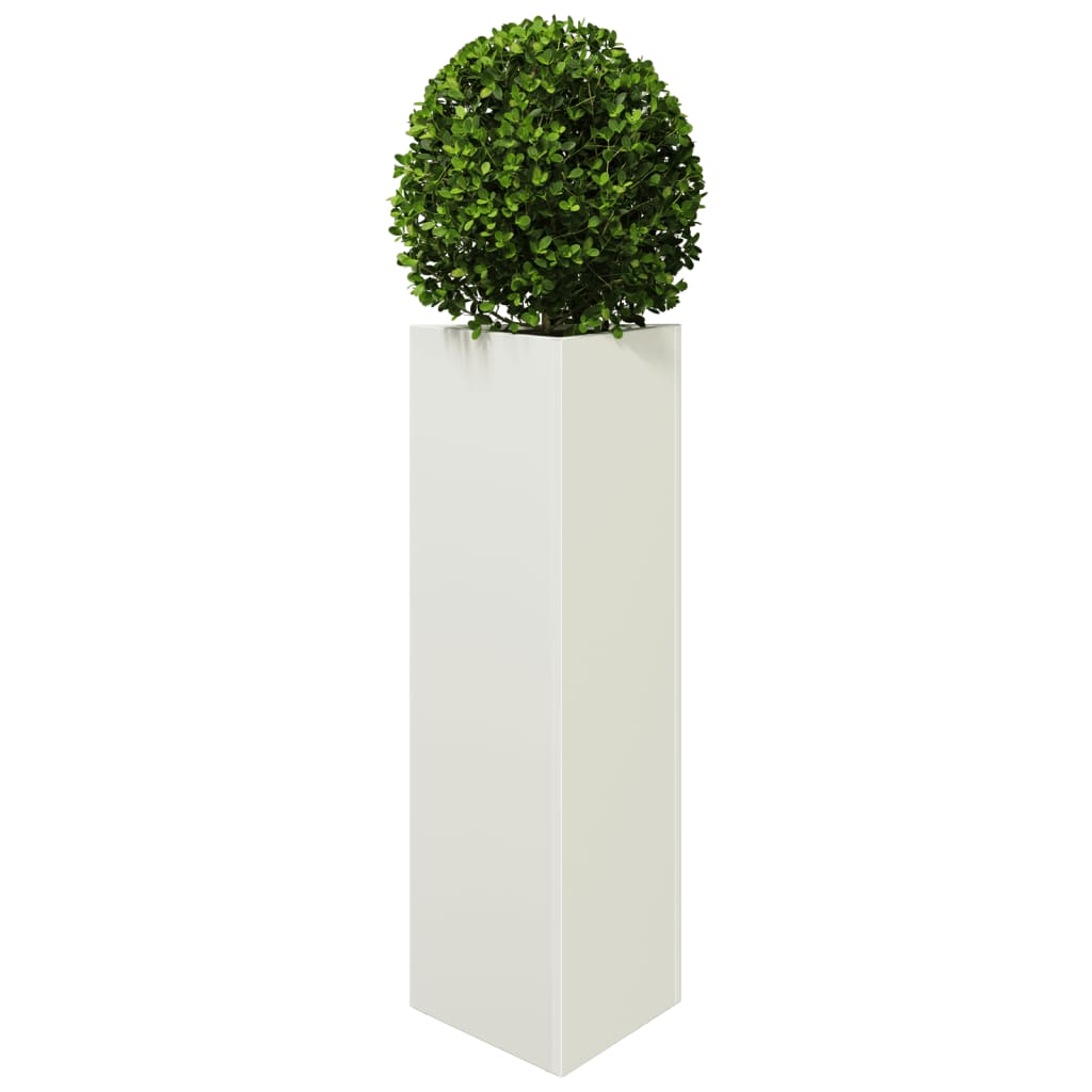 vidaXL Jardinera triangular acero blanco 30x26x75 cm