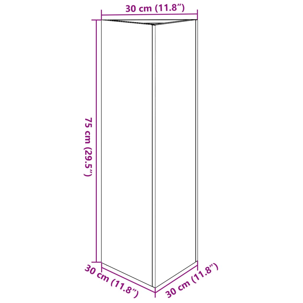 vidaXL Jardinera triangular acero blanco 30x26x75 cm