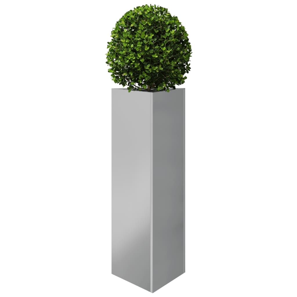 vidaXL Jardinera triangular acero galvanizado 30x26x75 cm